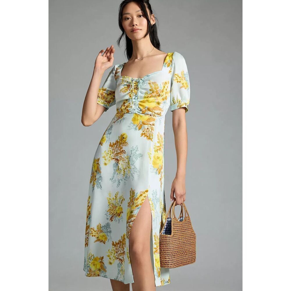 Anthropologie Favorite Daughter The Vineyard Dress Sly Blue Multi Milkmaid‎